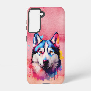 Coque Samsung Galaxy Aquarelle Sibérienne Husky Art coloré