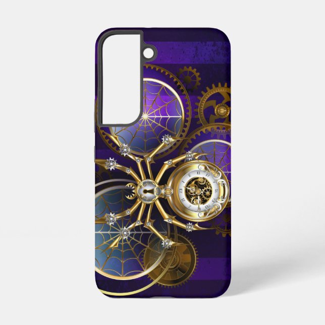 Coque Samsung Galaxy Araignée Steampunk sur fond violet (Verso)
