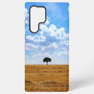 Coque Samsung Galaxy Arbre dans un champ de blé récolté