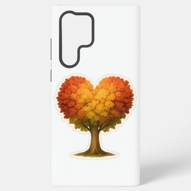 Coque Samsung Galaxy Arbre d'automne en forme de coeur (Verso)