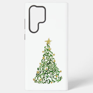 Coque Samsung Galaxy Arbre de Noël avec boules d'or et étoile