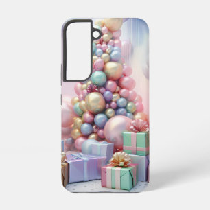 COQUE SAMSUNG GALAXY ARBRE DE NOËL COLORÉ PASTEL AVEC PRÉSENTS