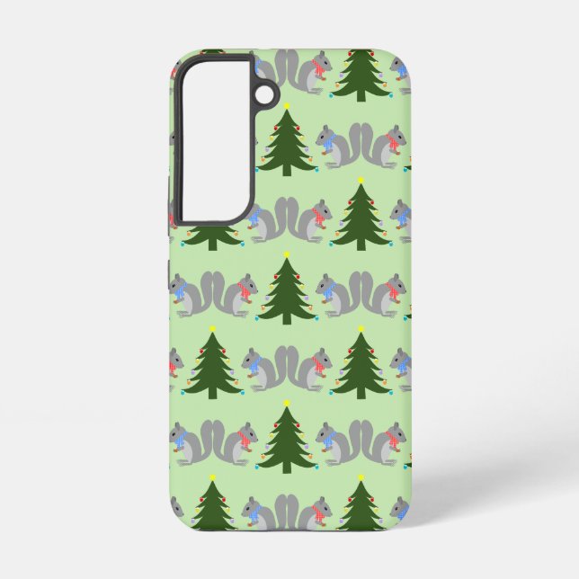 Coque Samsung Galaxy Arbre de Noël décorant les écureuils à motifs (Verso)