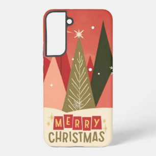 Coque Samsung Galaxy Arbre de Noël joyeux rétro/vintage
