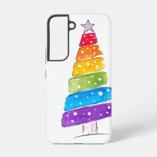 Coque Samsung Galaxy Arbre de Noël Pin moderne aquarelle coloré
