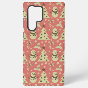 Coque Samsung Galaxy Arbres de Noël rétro sucre de canne étoile aux bai