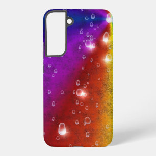 Coque Samsung Galaxy Arc-en-ciel en cuir d'éléphant optique, gouttes de