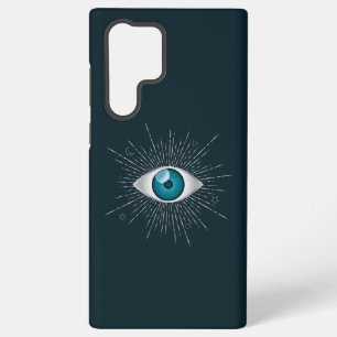 Coque Samsung Galaxy Argent et sarcelle Bleu Mystique Aqua Evil Eye Naz