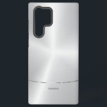 Coque Samsung Galaxy Arrière - plan en argent métallique minimaliste<br><div class="desc">Image simple,  moderne et élégante d'un arrière - plan métallique en argent. Un accent rayé argenté.</div>