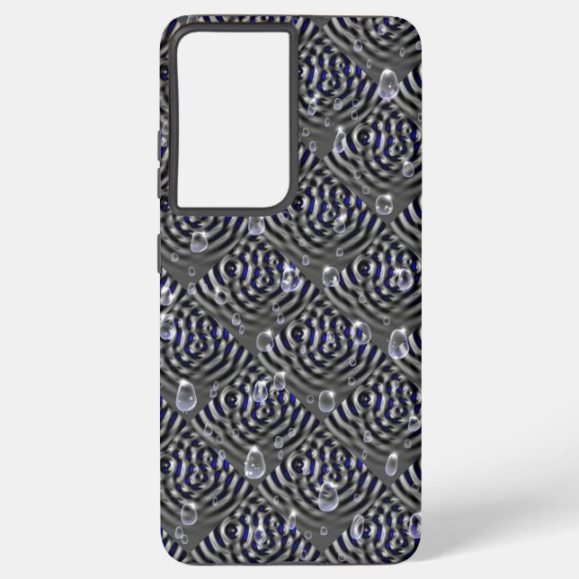 Coque Samsung Galaxy Arrosage sur métal gris bleu (Verso)