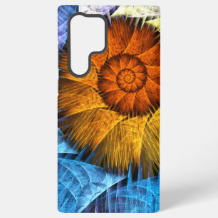 Coque Samsung Galaxy Art Abstrait Fleur Orange Jaune Bleu