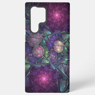 Coque Samsung Galaxy Art abstrait fractal moderne coloré et scintillant