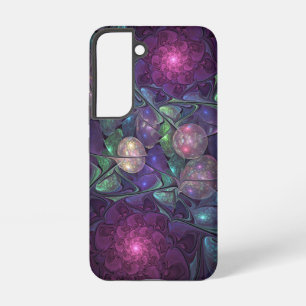 Coque Samsung Galaxy Art abstrait fractal moderne coloré et scintillant