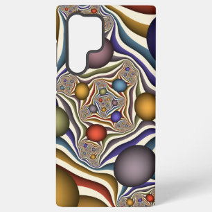 Coque Samsung Galaxy Art abstrait fractal moderne coloré qui s'envole