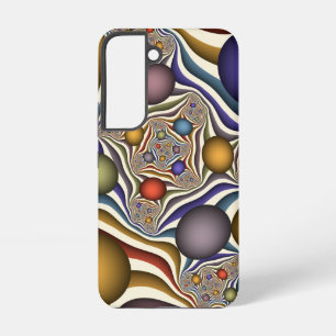 Coque Samsung Galaxy Art abstrait fractal moderne volant en couleur