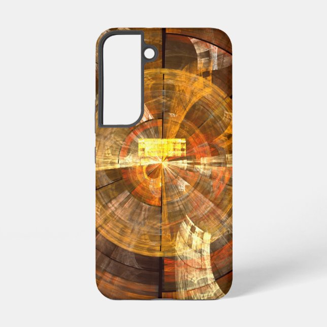 Coque Samsung Galaxy Art abstrait radial Intégrité dans des tons dorés  (Verso)