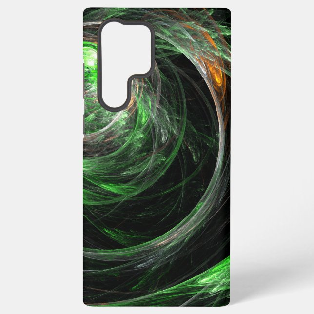 Coque Samsung Galaxy Art abstrait vert autour du monde (Verso)