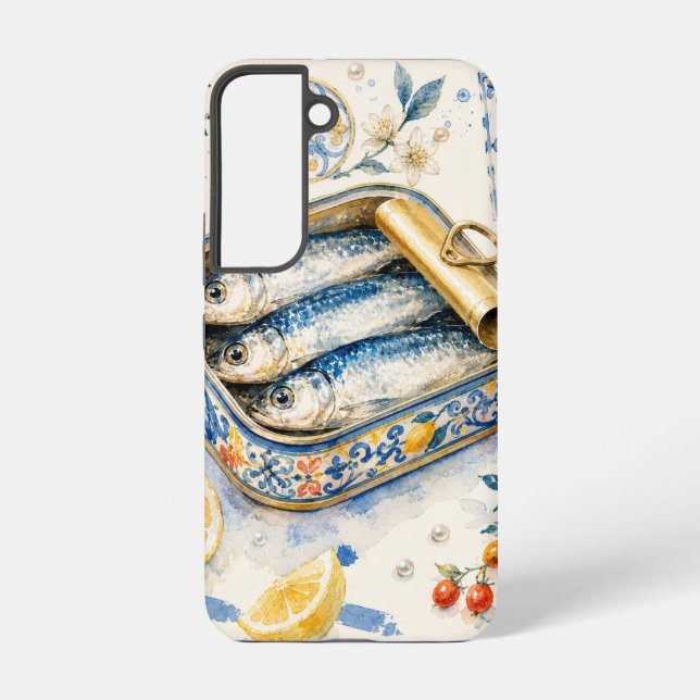 Coque Samsung Galaxy Art d'aquarelle de sardine sicilienne (Verso)