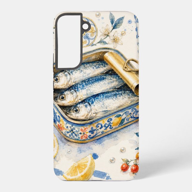 Coque Samsung Galaxy Art d'aquarelle de sardine sicilienne (Verso)