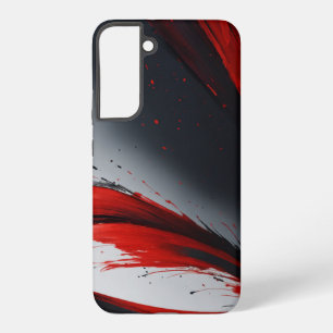 Coque Samsung Galaxy Art de coup de pinceau rouge et noir féroce