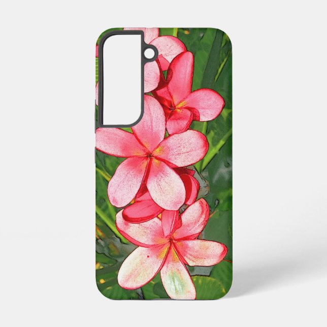 Coque Samsung Galaxy Art de Frangipanier Tropical Rose (Verso)