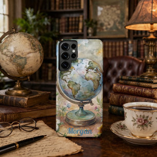 Coque Samsung Galaxy Art de voyage mondial vintage personnalisé
