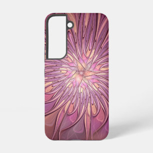 Coque Samsung Galaxy Art floral fractal moderne abstrait couleurs de ba