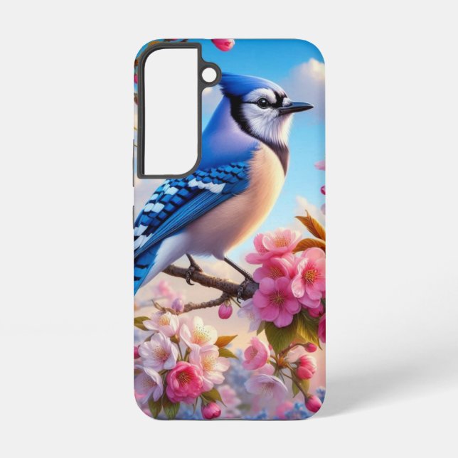 Coque Samsung Galaxy Art Floral/printemps Blue Jay (Verso)