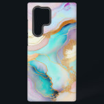 Coque Samsung Galaxy Art parties scintillant abstrait en marbre pastel<br><div class="desc">Image de texture d'encre de marbre liquide colorée aux accents de parties scintillant.</div>