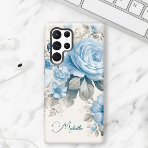 Coque Samsung Galaxy Artiste Personnalisé Lumière Pastel Roses Bleus