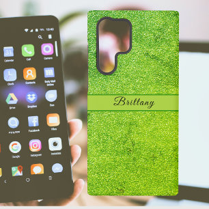 Coque Samsung Galaxy Arts abstrait pailleté vert Ajouter un nom