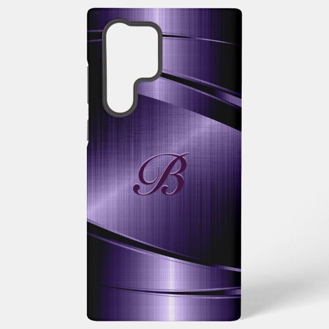 Coque Samsung Galaxy Aspect d'aluminium brossé violet brillant (Verso)