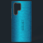 Coque Samsung Galaxy Aspect en aluminium brossé turquoise métallique<br><div class="desc">Image d'un arrière - plan en aluminium brossé bleu-vert métallique. monogramme facultatif.</div>
