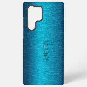 Coque Samsung Galaxy Aspect en aluminium brossé turquoise métallique