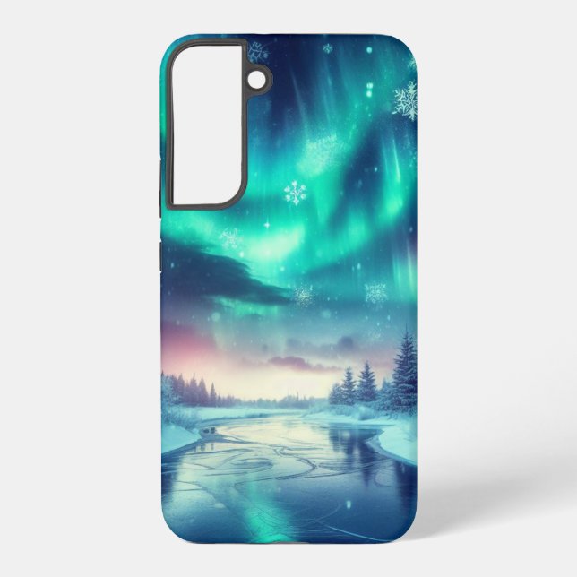 Coque Samsung Galaxy aurora borealis/Noël/hiver (Verso)