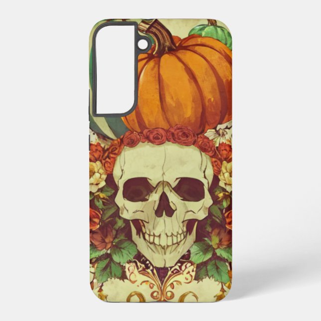 Coque Samsung Galaxy Automne/Automne/Halloween/citrouille/squelette (Verso)