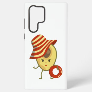 Coque Samsung Galaxy Avocado beach girl avec casquette de soleil et ann