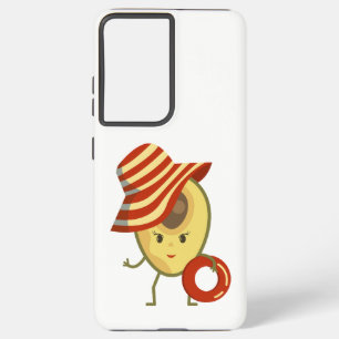 Coque Samsung Galaxy Avocado beach girl avec casquette de soleil et ann