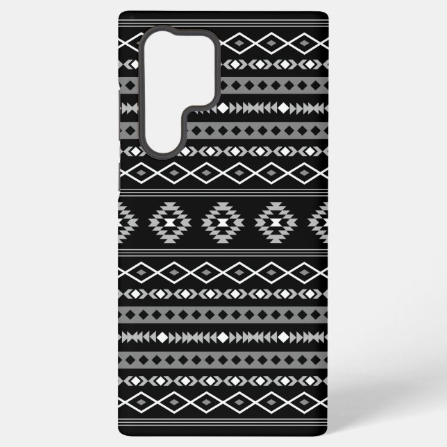 Coque Samsung Galaxy Aztec blanc gris noir Motifs mélangés Motif (Verso)
