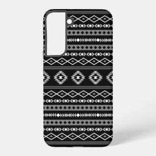 Coque Samsung Galaxy Aztec blanc gris noir Motifs mélangés Motif