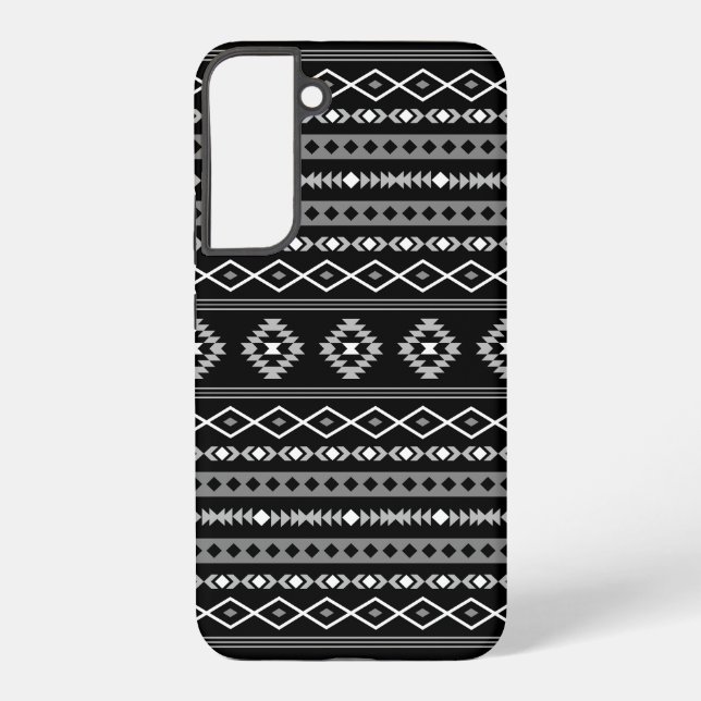 Coque Samsung Galaxy Aztec blanc gris noir Motifs mélangés Motif (Verso)