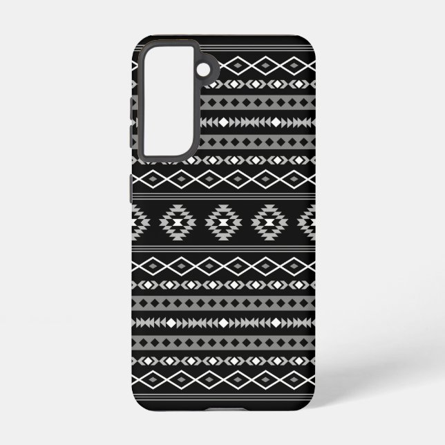 Coque Samsung Galaxy Aztec blanc gris noir Motifs mélangés Motif (Verso)