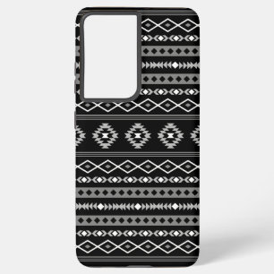 Coque Samsung Galaxy Aztec blanc gris noir Motifs mélangés Motif