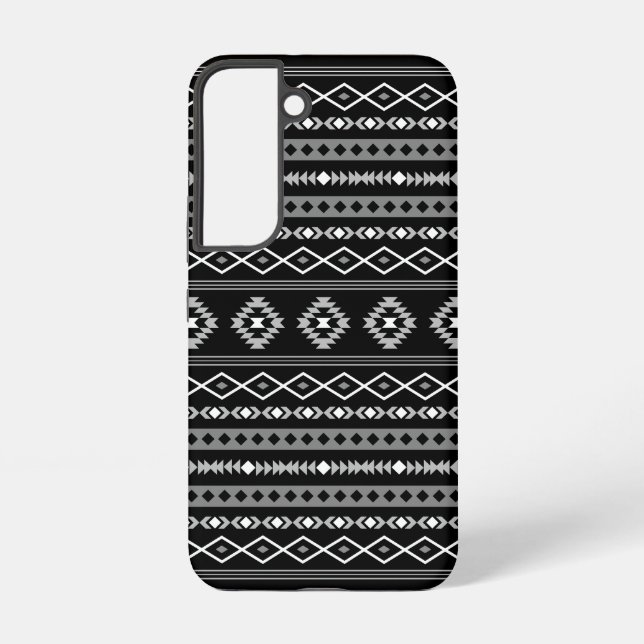 Coque Samsung Galaxy Aztec blanc gris noir Motifs mélangés Motif (Verso)
