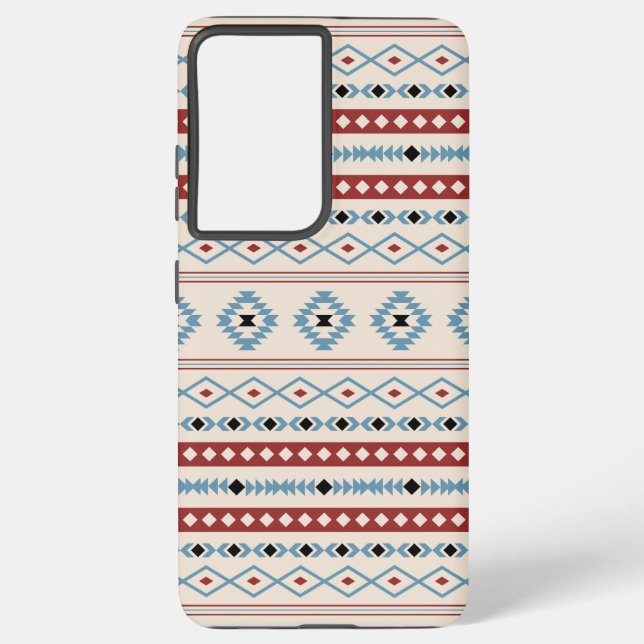 Coque Samsung Galaxy Aztec Blue Red Black Cream Mixte Motifs Motif (Verso)