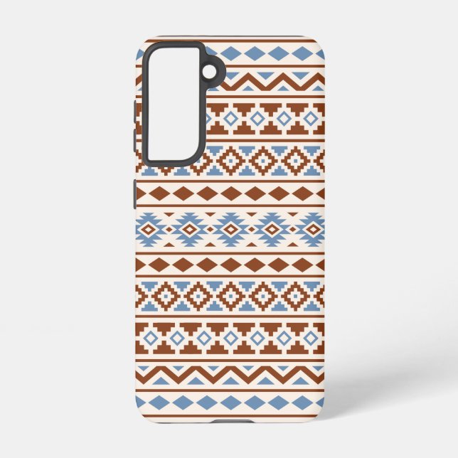 Coque Samsung Galaxy Aztec Essence Motif II Crème bleu rouille (Verso)