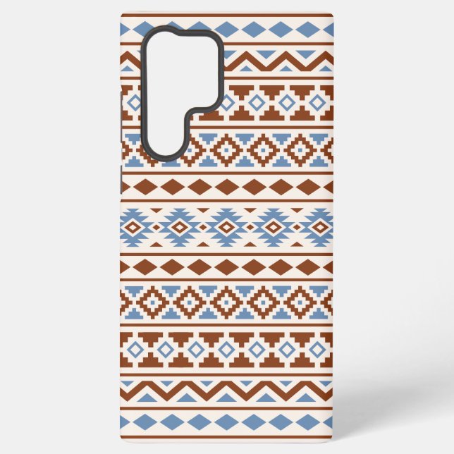 Coque Samsung Galaxy Aztec Essence Motif II Crème bleu rouille (Verso)