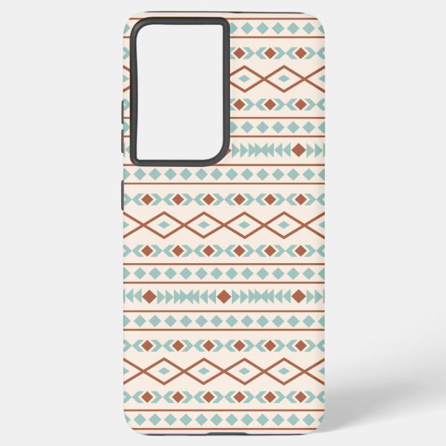 Coque Samsung Galaxy Aztec Formes Motif rouille crème Turquoise (Verso)