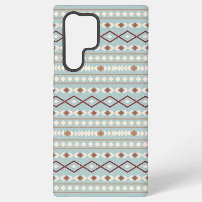 Coque Samsung Galaxy Aztec Formes Motif Rusts Crème Turquoise-Bleu (Verso)
