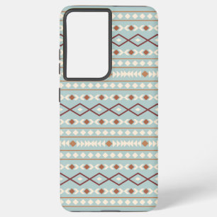 Coque Samsung Galaxy Aztec Formes Motif Rusts Crème Turquoise-Bleu